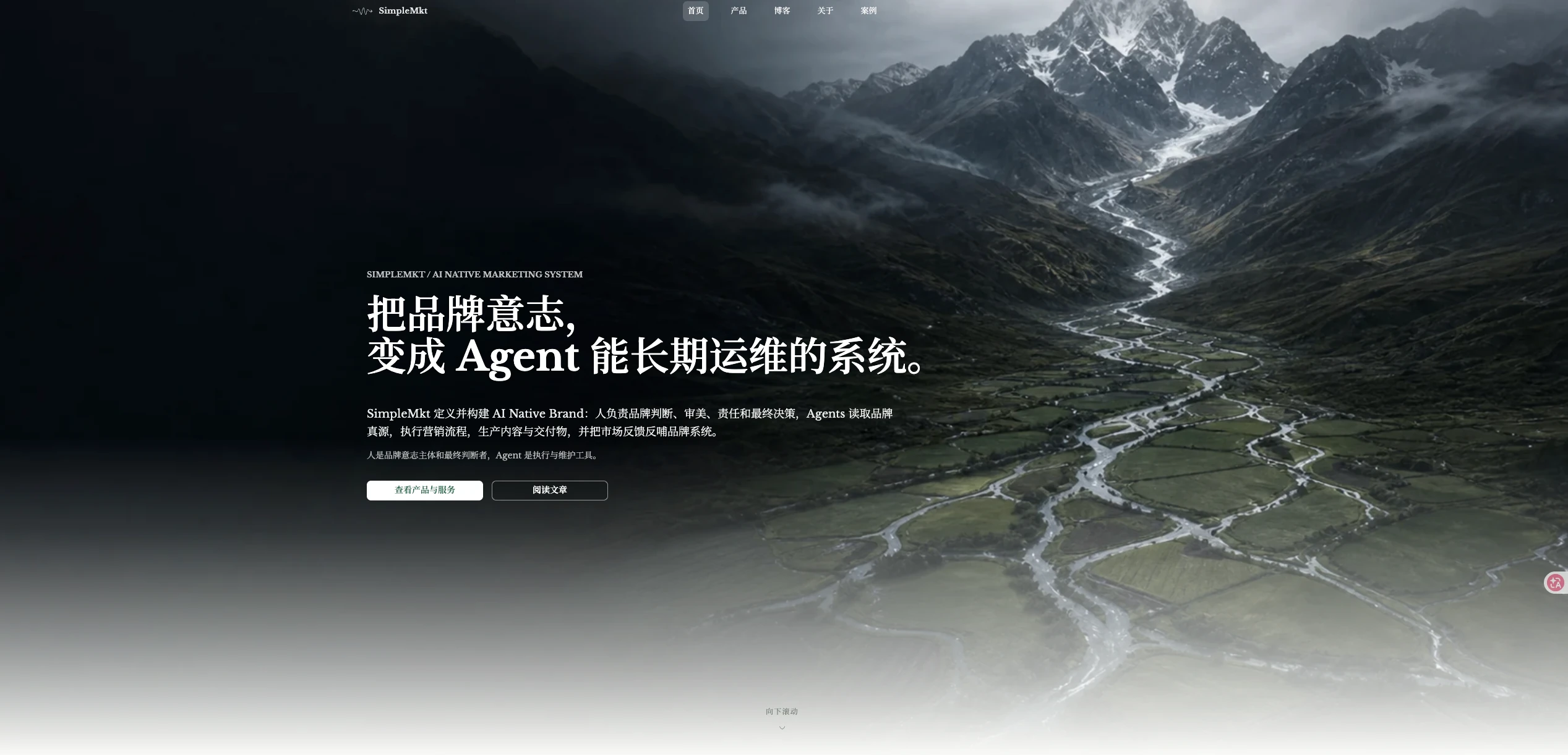 The personal website homepage