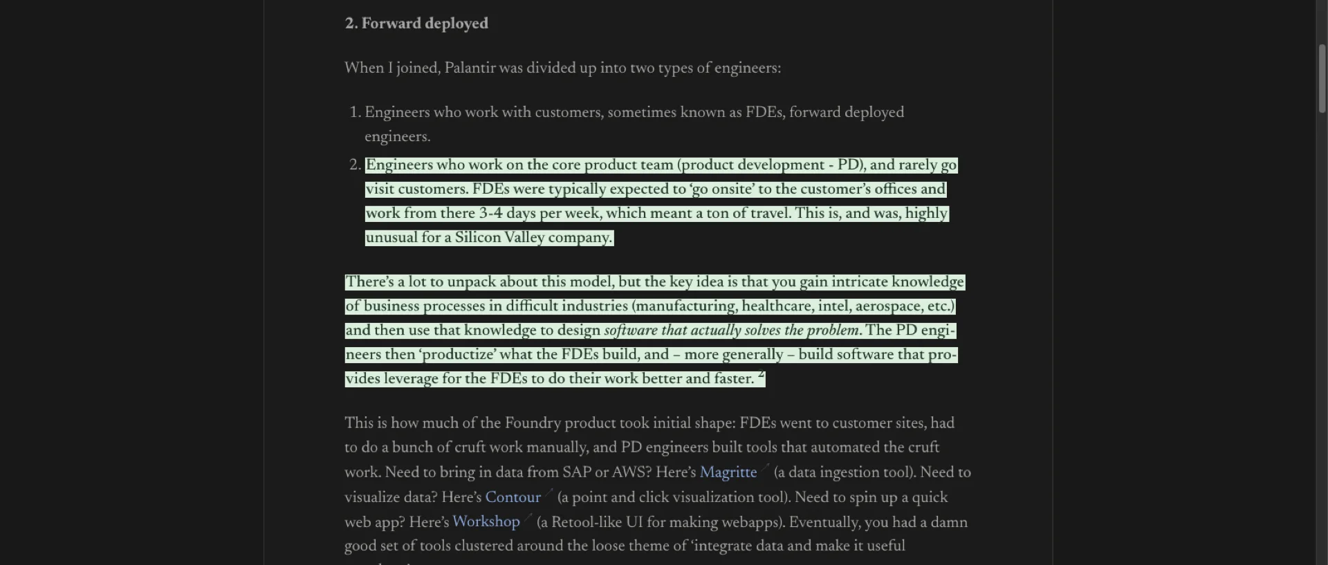 Nabeel Qureshi's account of field work and product feedback