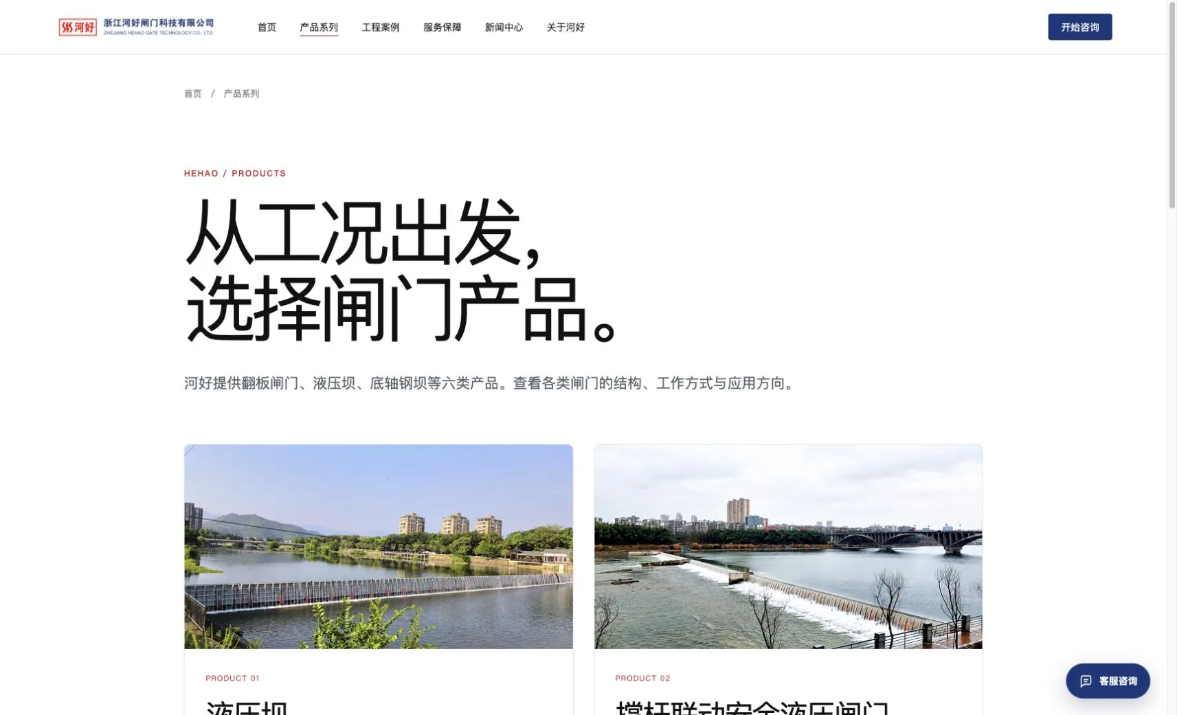 河好闸门新版官网产品分类页